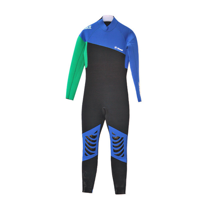 Men’S Full Wetsuit 3/2mm Neoprene Front Chest Zip Color‑Block Surfing Suit With Reinforced Knees Stretch Thermal Wetsuit For Surf Snorkeling SUP